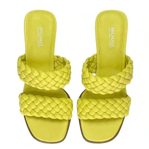 MICHAEL Michael Kors Amelia Lime Nappa Faux Leather Womens Heels Size 6.5M - Picture 6 of 14